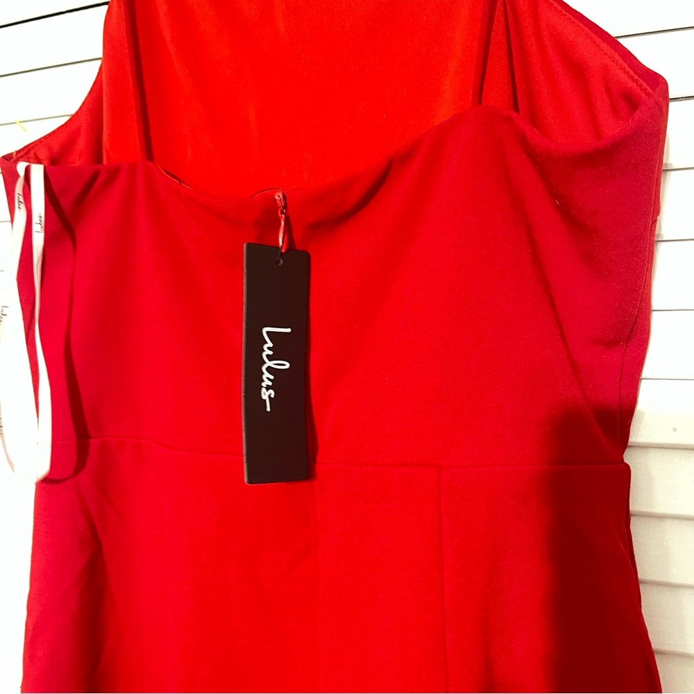 Lulu's Vibrant Red spaghetti Dress NWT - Picture 3 of 5